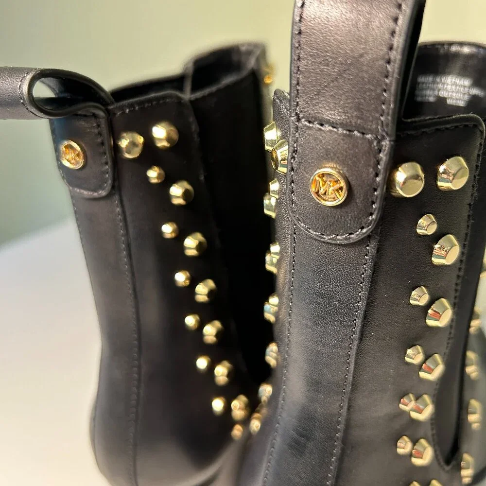 Michael Kors Kinlee Astor Studded Leather Ankle Boot - Picture 10 of 12